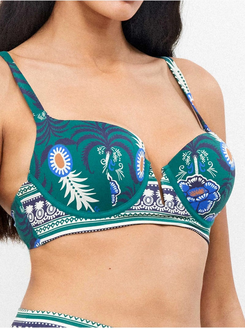 Haut de bikini à capacité, style bustier Multicolore - Kiabi