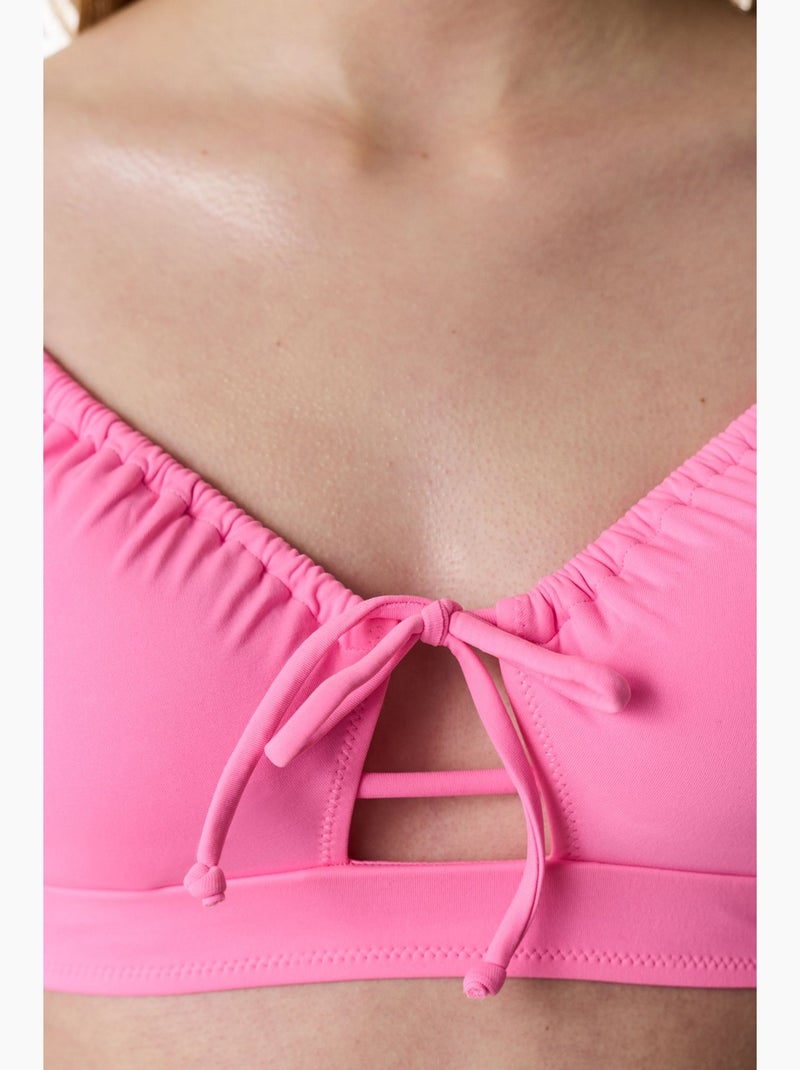 Haut de bikini à ouverture frontale penti Rose fluo/Solinotes - Kiabi