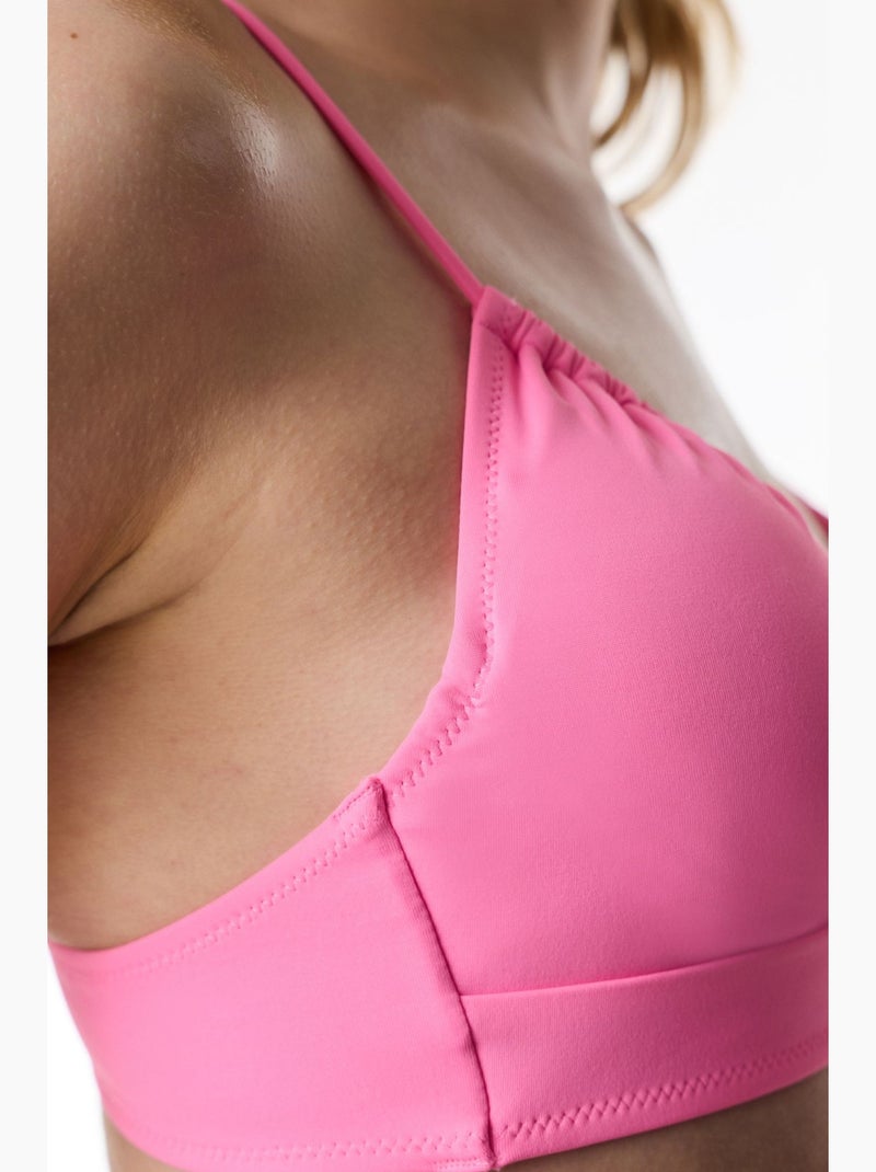 Haut de bikini à ouverture frontale penti Rose fluo/Solinotes - Kiabi