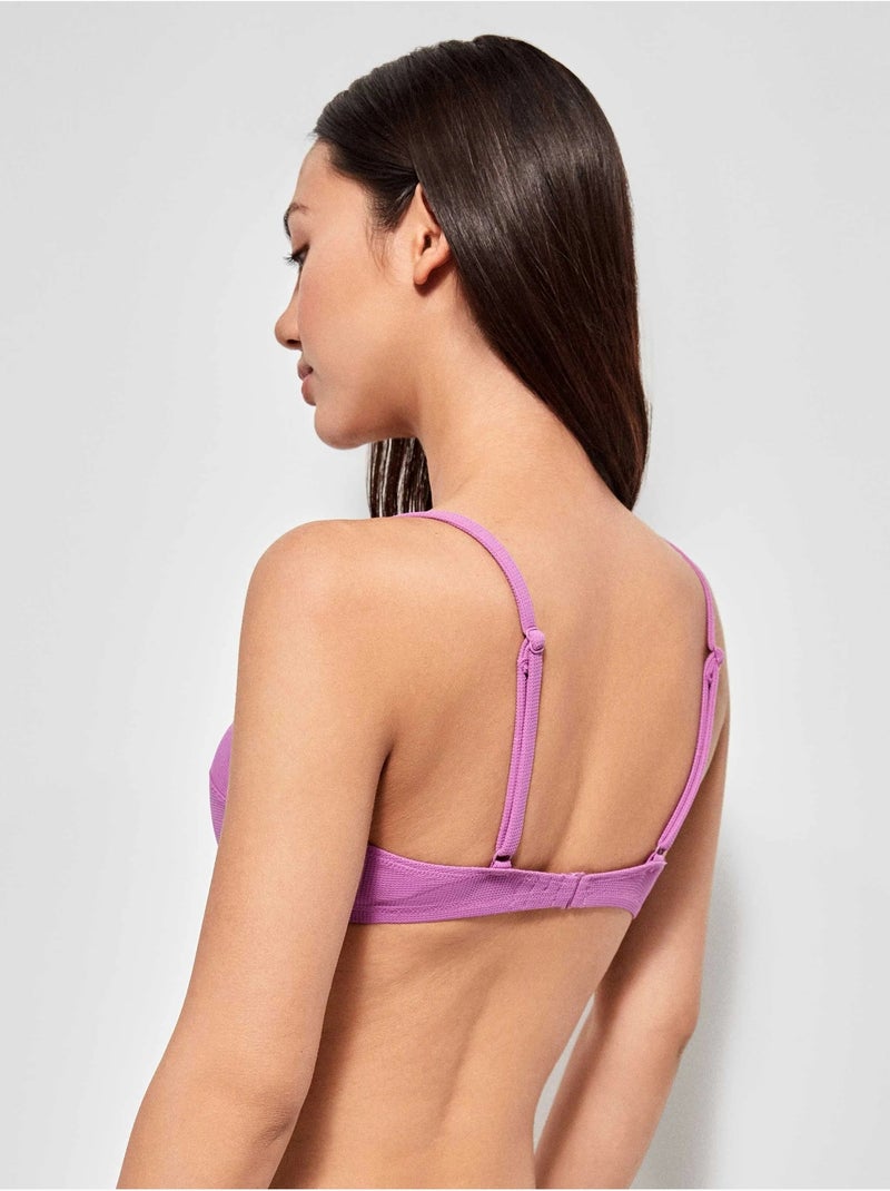 Haut de bikini avec coques amovibles Mauve lilas - Kiabi