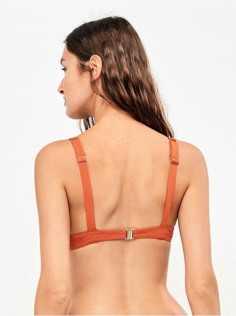 Haut de bikini balconnet en tissu piqué lurex doré Terracotta - Kiabi