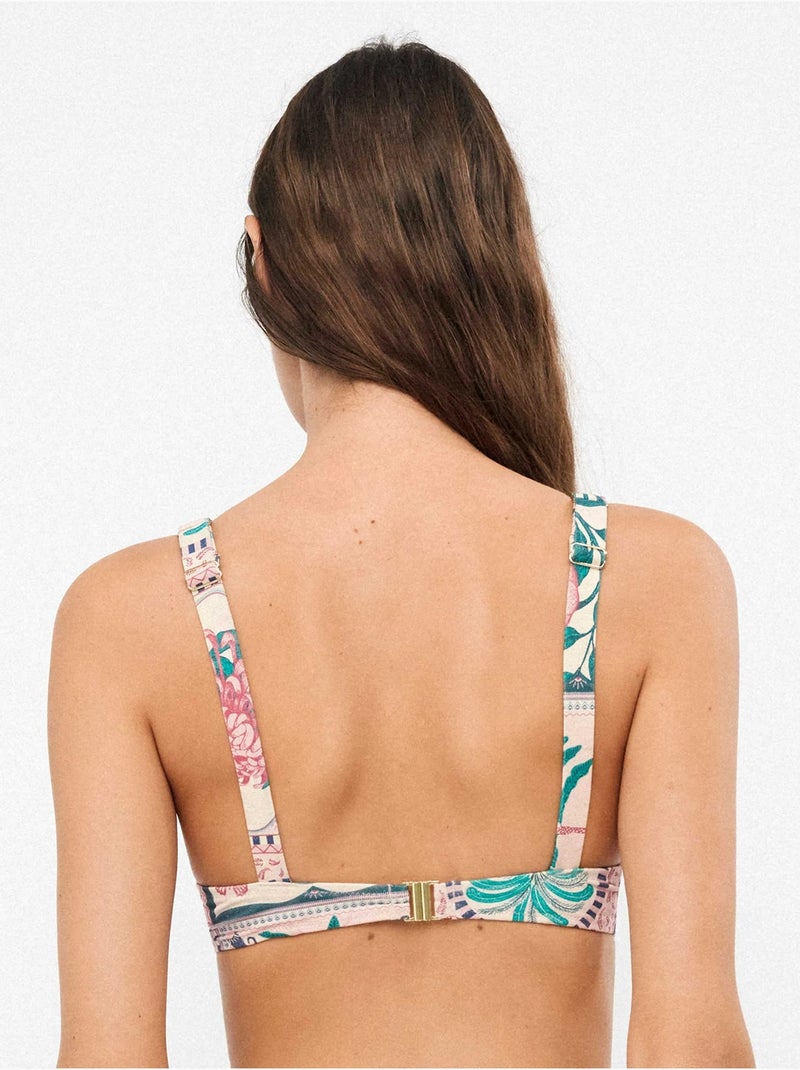 Haut de bikini balconnet imprimé Multicolore - Kiabi