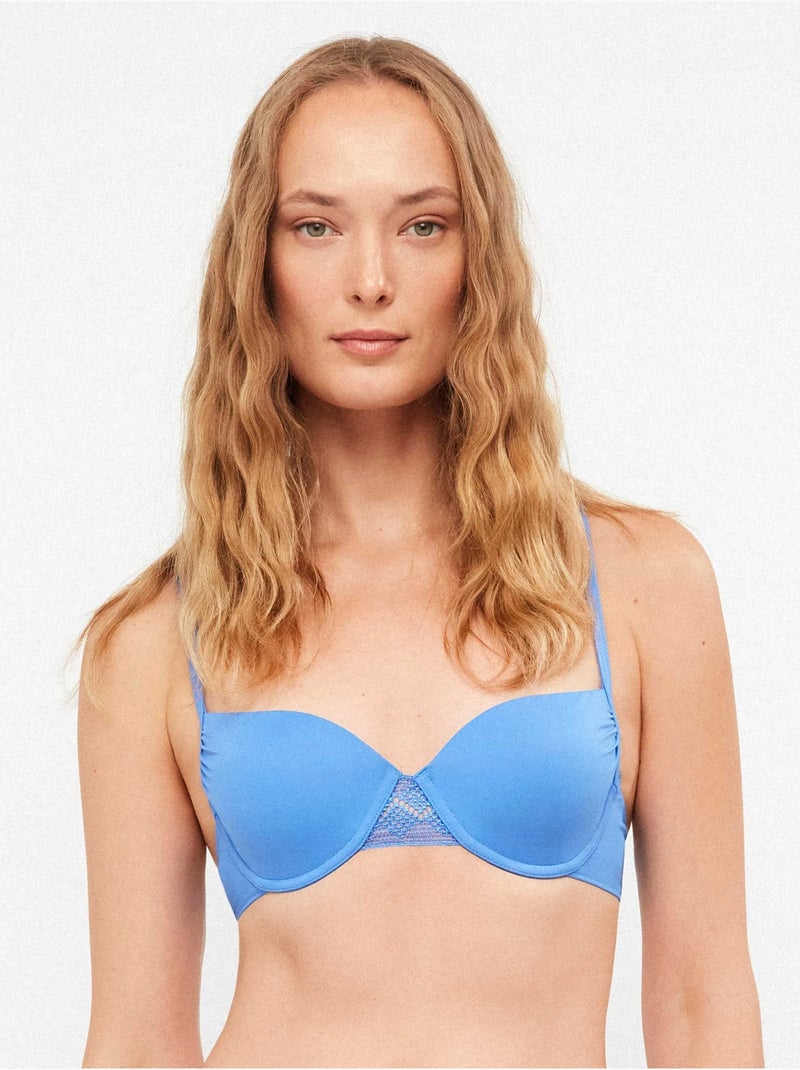 Haut de bikini balconnet uni Bleu - Kiabi