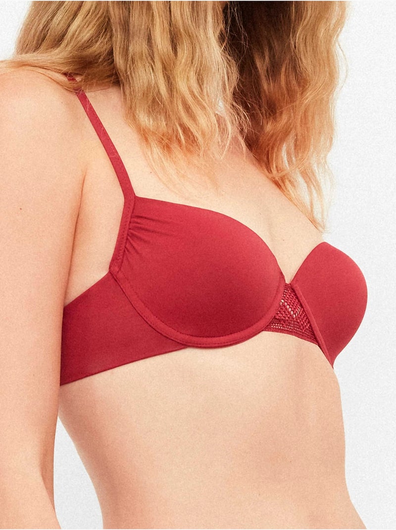 Haut de bikini balconnet uni Rouge - Kiabi