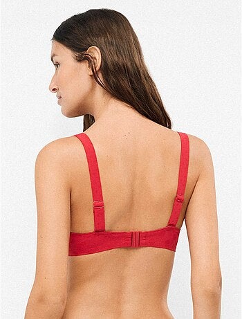 Haut de bikini bandeau à armature en silicone jacquard à pois
