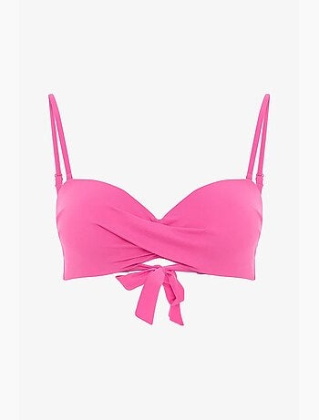 Haut de bikini bandeau à bonnets, sculptant, à armatures penti