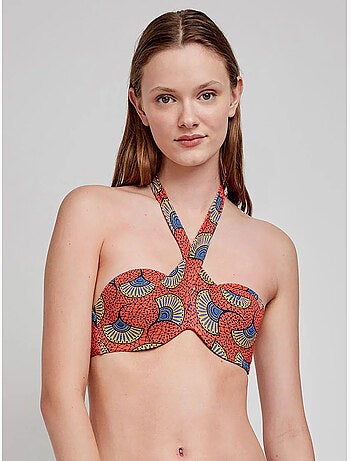 Haut de bikini bandeau à imprimé tribal