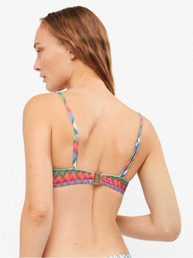 Haut de bikini bandeau à imprimé zig zag Multicolore - Kiabi
