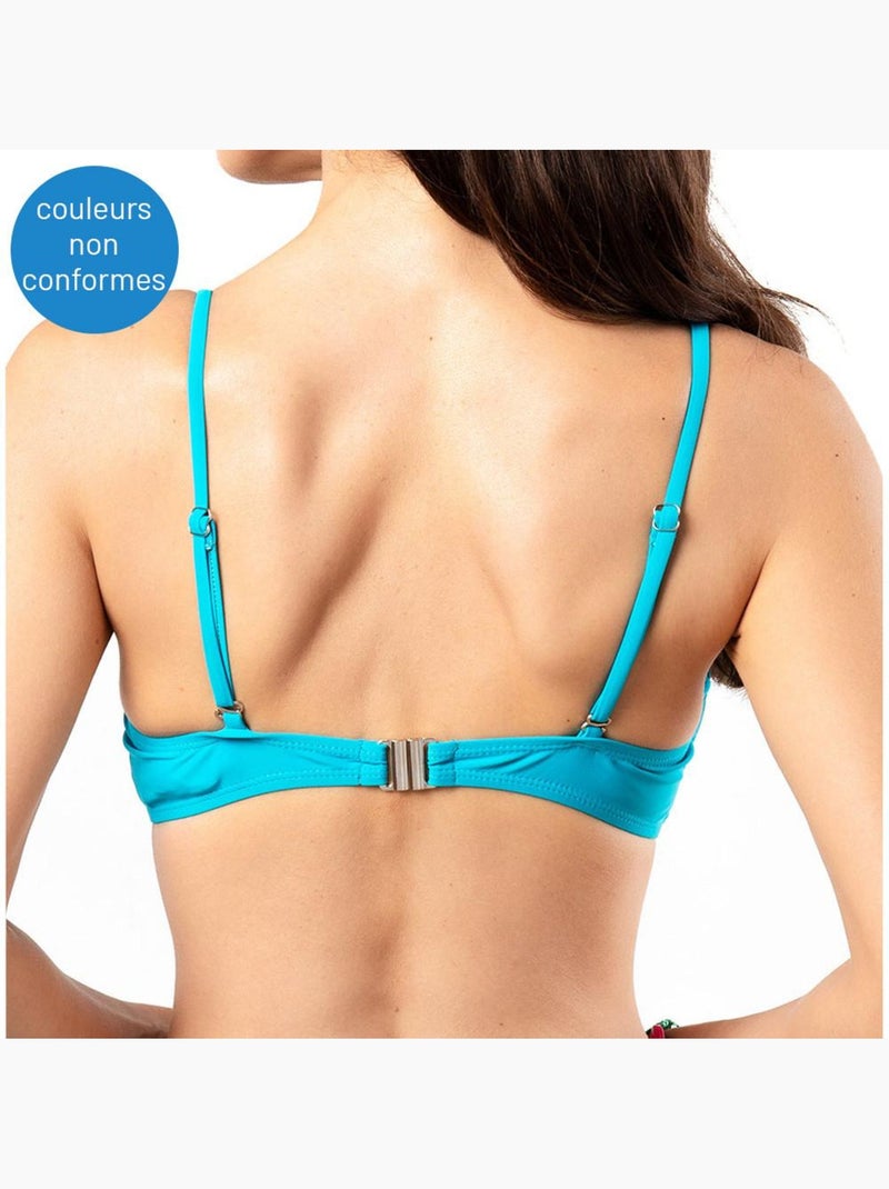 Haut de Bikini Bandeau à motifs Femme Sun Project Bleu turquoise - Kiabi