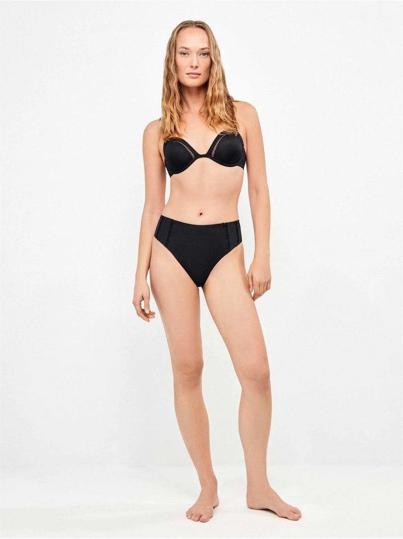 Haut de bikini bandeau décolleté plongeant Noir - Kiabi