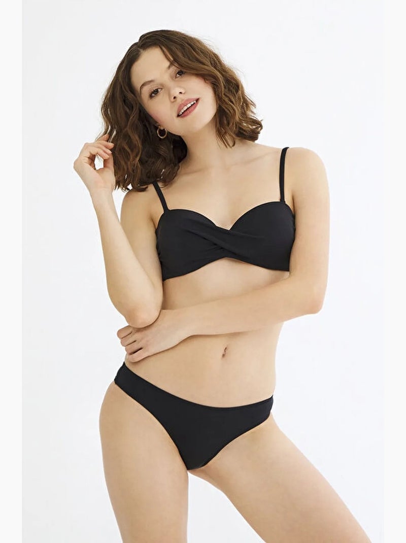 Haut de bikini basic sans bretelles penti Noir - Kiabi
