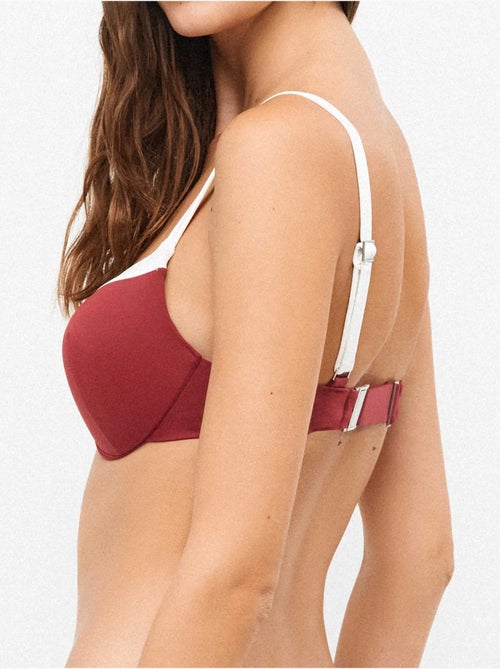 Haut de bikini bicolore avec armatures intégrées - Kiabi