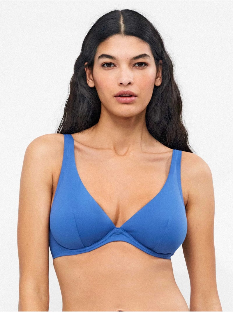 Haut de bikini grande taille bonnets c et d Bleu - Kiabi