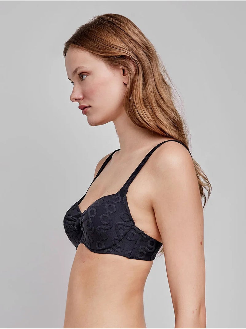 Haut de bikini grande taille imprimé géométrique Noir - Kiabi