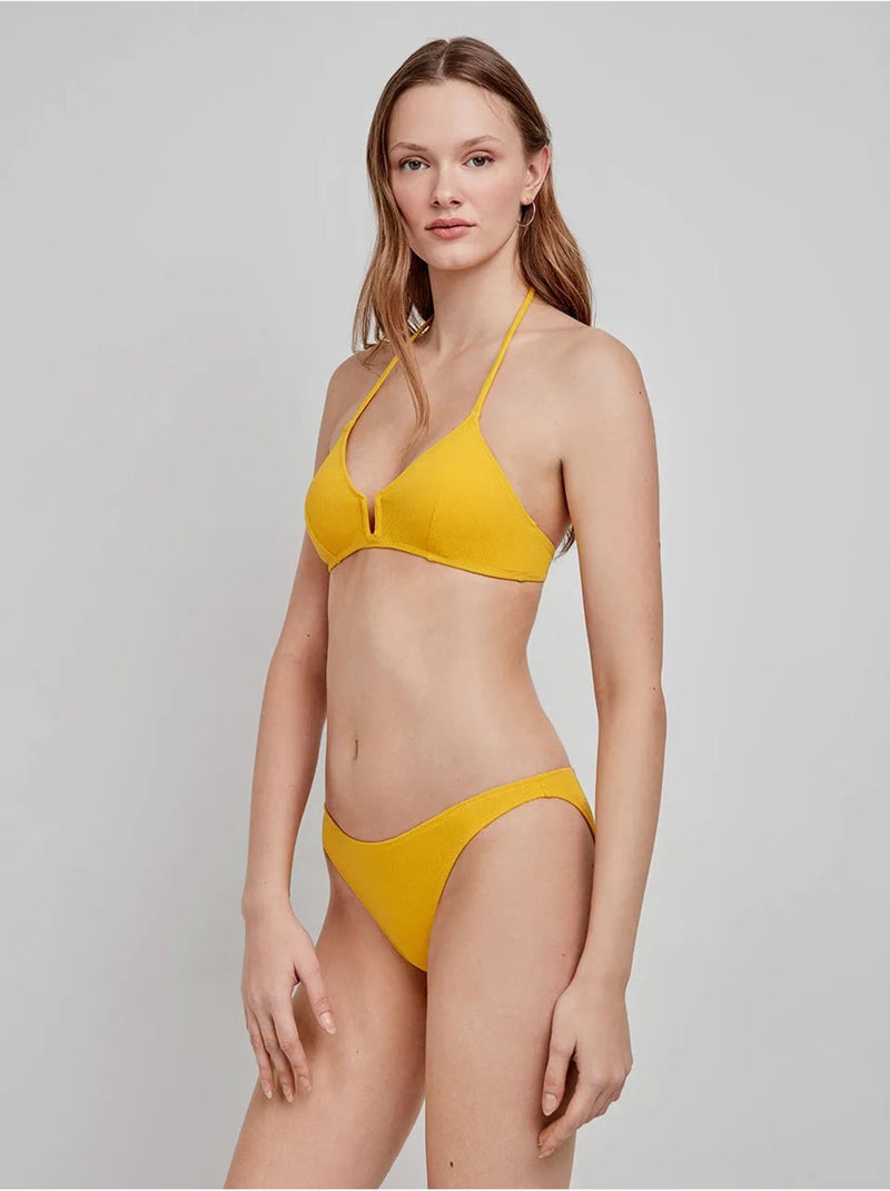 Haut de bikini sans armature et mousse amovible Jaune - Kiabi