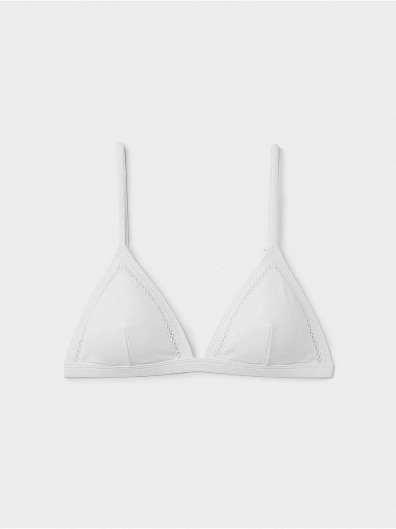 Haut de bikini triangulaire découpé Ivoire - Kiabi