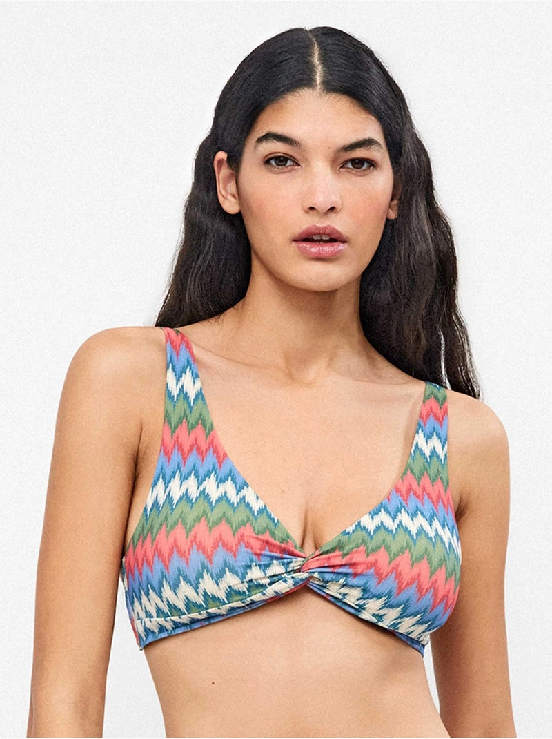 Haut de bikini triangulaire sans armature Multicolore - Kiabi