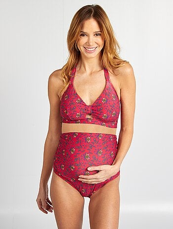 Haut de maillot de bain à fleurs