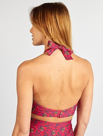 Haut de maillot de bain à fleurs