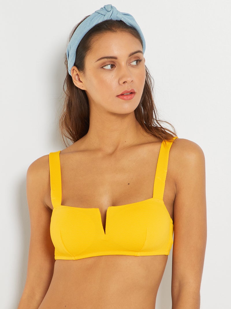 Haut de maillot de bain bandeau Jaune - Kiabi