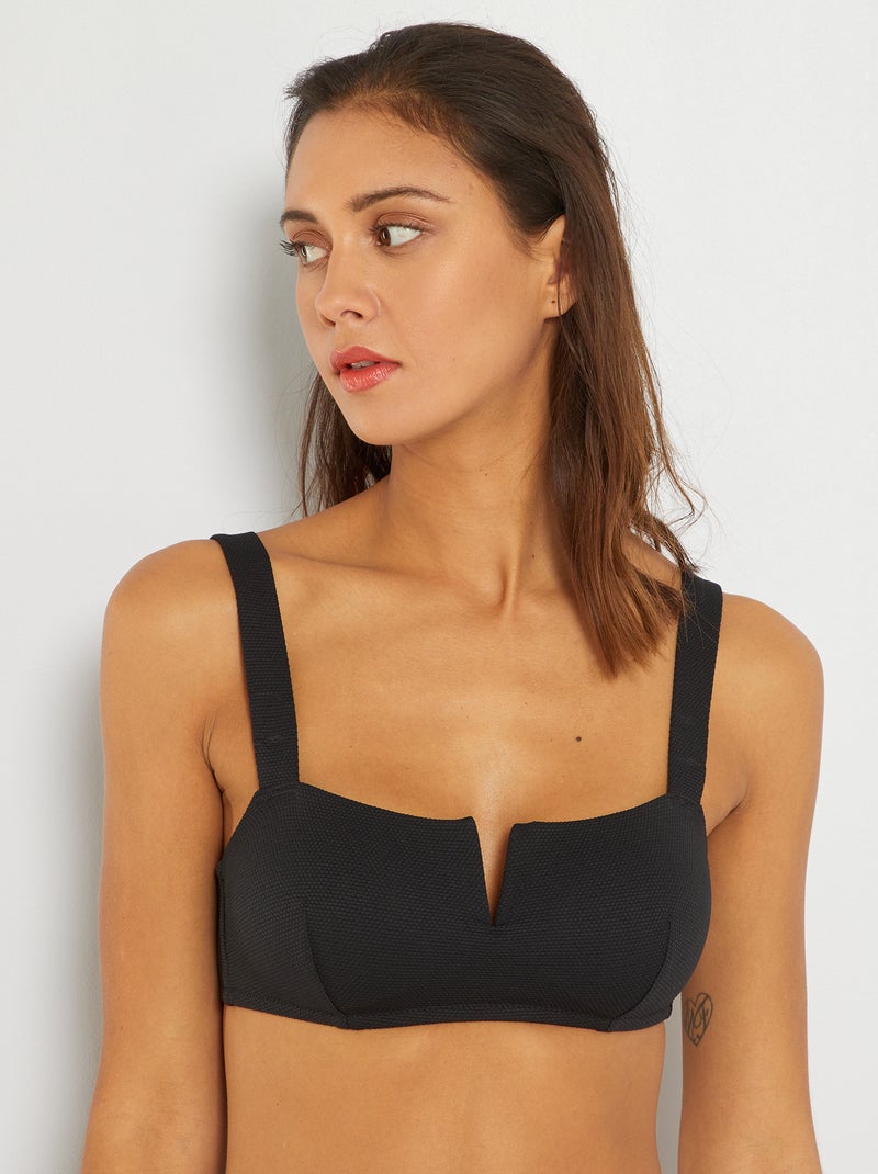 Haut de maillot de bain bandeau noir - Kiabi