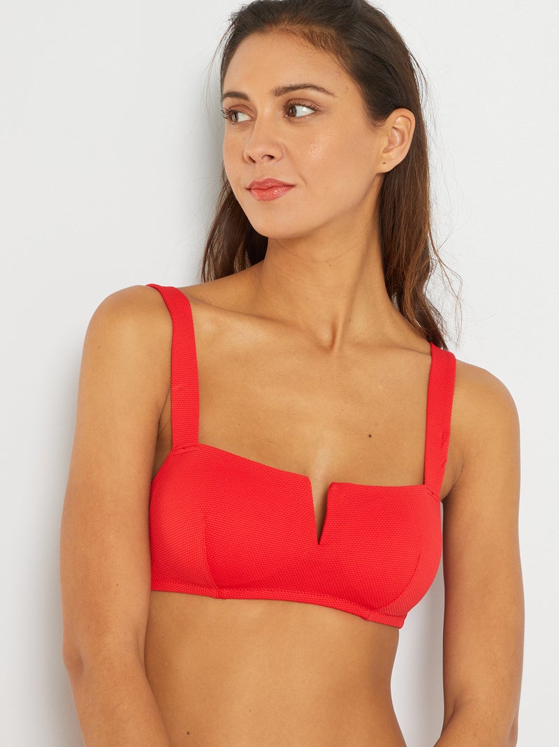 Haut de maillot de bain bandeau Rouge - Kiabi