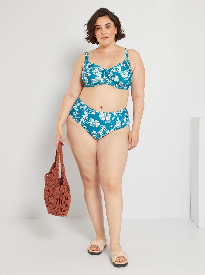 Haut de maillot de bain imprimé Bleu - Kiabi