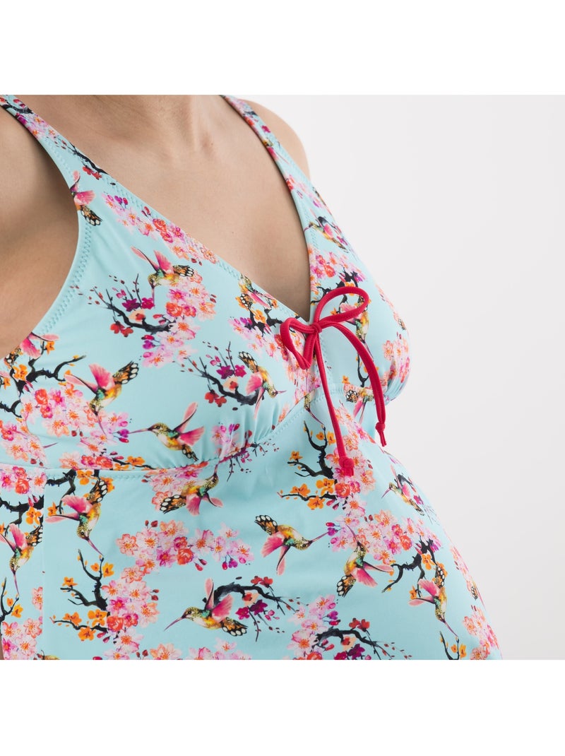 Haut de pyjama de grossesse et allaitement manches courtes 'bogema' Bleu marine - Kiabi