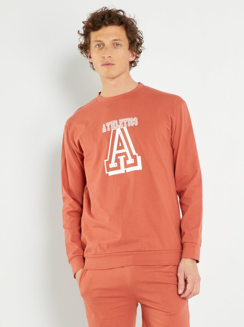 Haut de pyjama en jersey orange - Kiabi