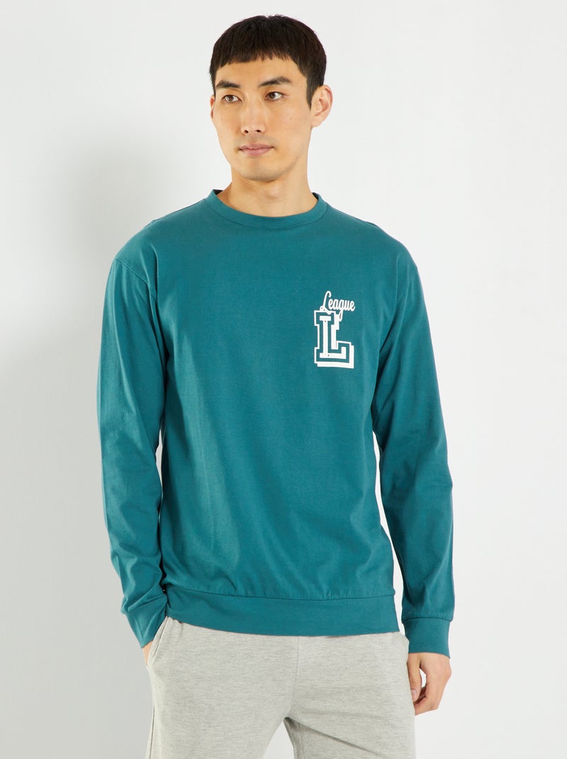 Haut de pyjama en jersey vert - Kiabi