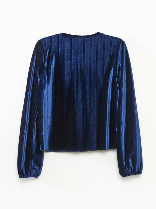 Haut en maille velvet côtelé avec nœud uni - Kiabi Haut en maille velvet côtelé avec nœud uni - Kiabi