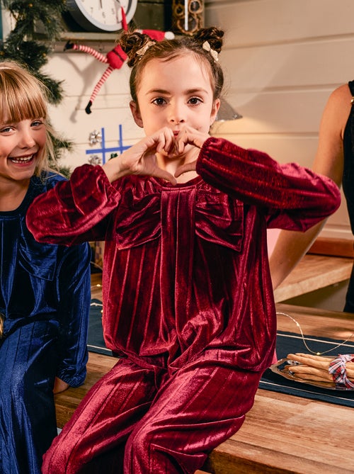 Haut en maille velvet côtelé avec nœud uni - Kiabi Haut en maille velvet côtelé avec nœud uni - Kiabi