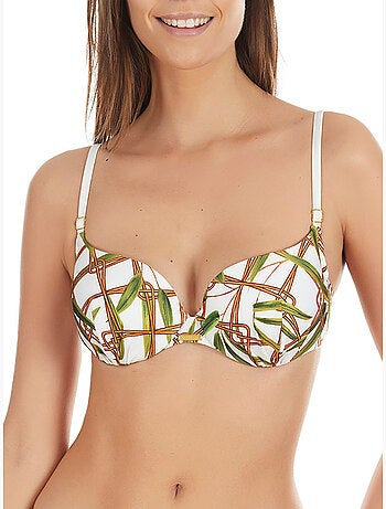 Haut maillot de bain armaturé bambu blanc