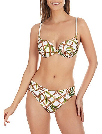 Haut maillot de bain armaturé bambu blanc