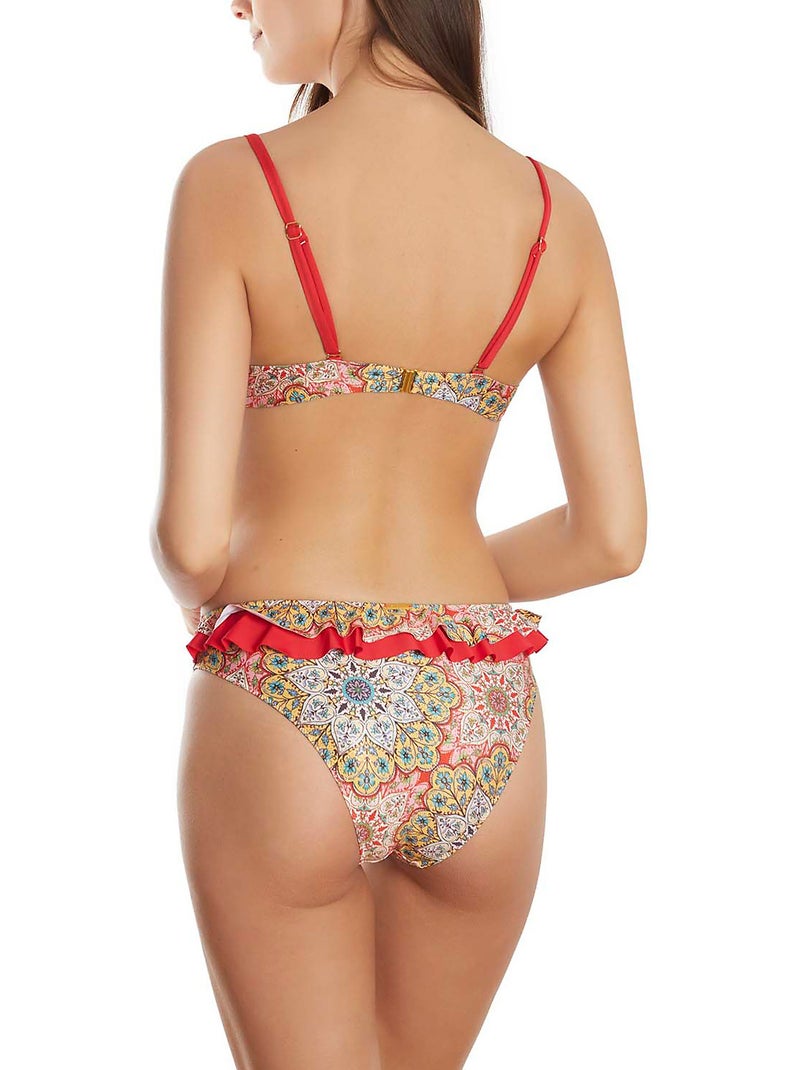 Haut maillot de bain balconnet multipositions mandala Jaune - Kiabi