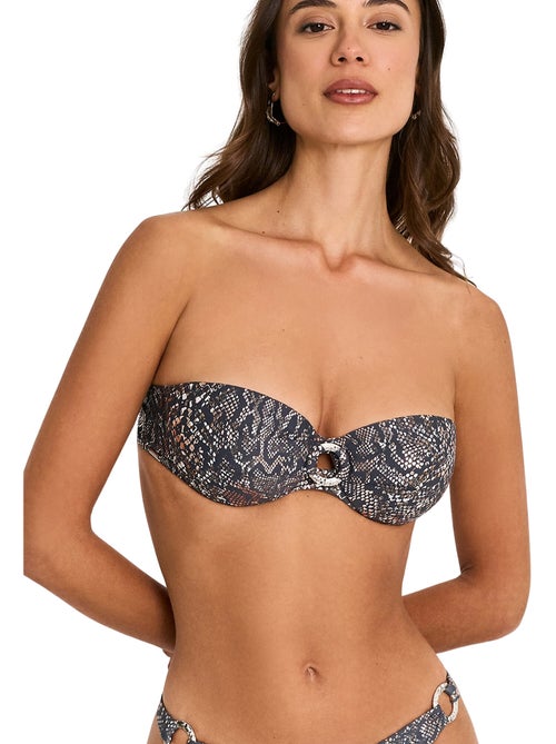 Haut maillot de bain bandeau indigo - Kiabi