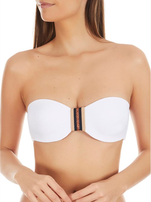Haut maillot de bain bandeau marinera jacquard - Kiabi Haut maillot de bain bandeau marinera jacquard - Kiabi
