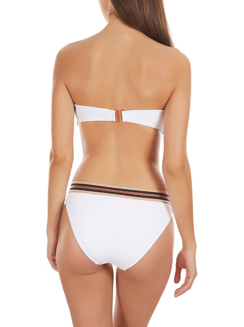 Haut maillot de bain bandeau marinera jacquard Blanc - Kiabi