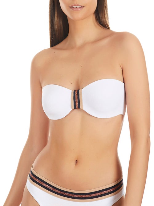 Haut maillot de bain bandeau marinera jacquard - Kiabi Haut maillot de bain bandeau marinera jacquard - Kiabi