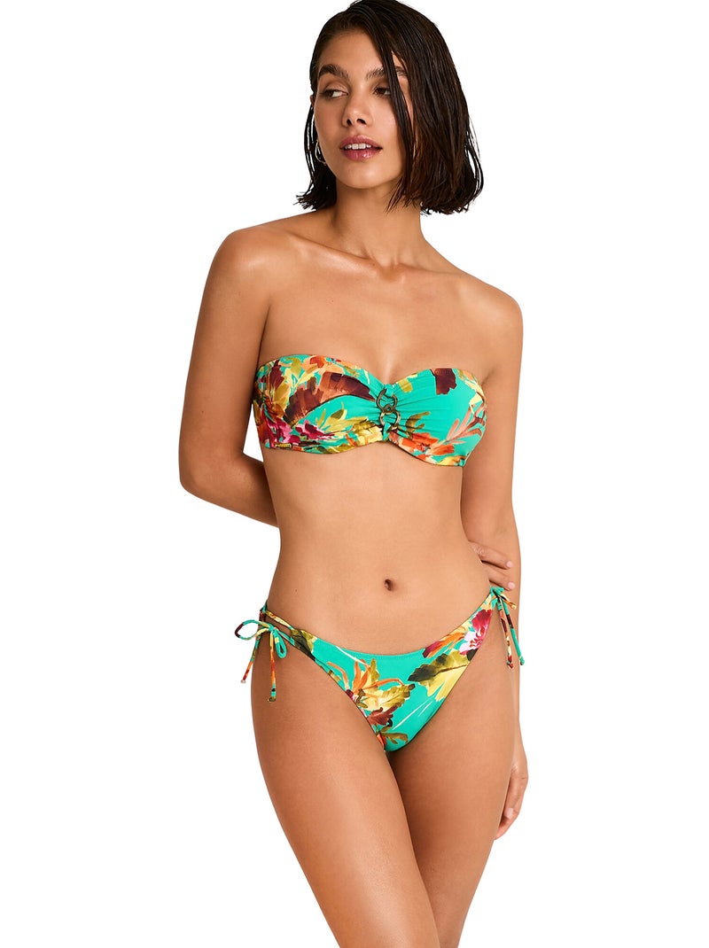 Haut maillot de bain bandeau non préformé tropico Vert - Kiabi
