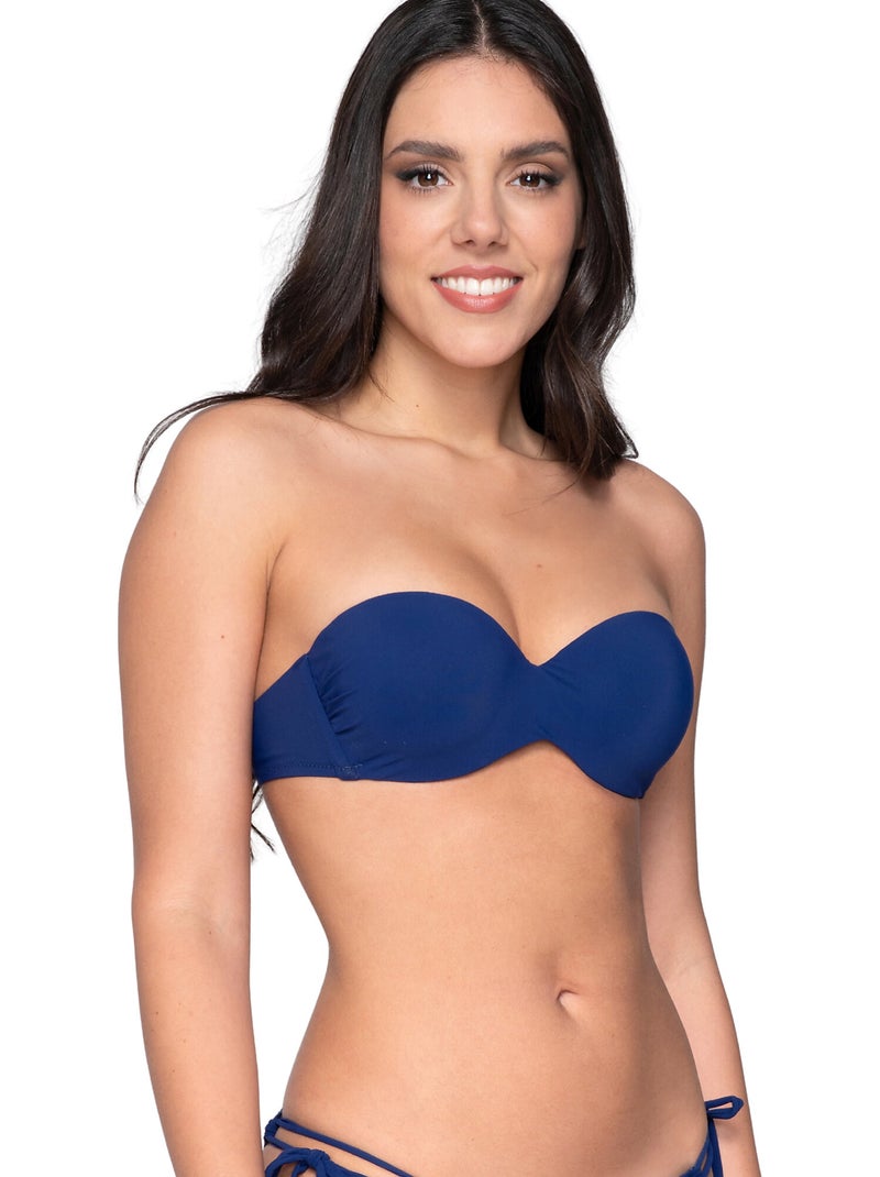 Haut maillot de bain bandeau préformé blue sense Bleu - Kiabi