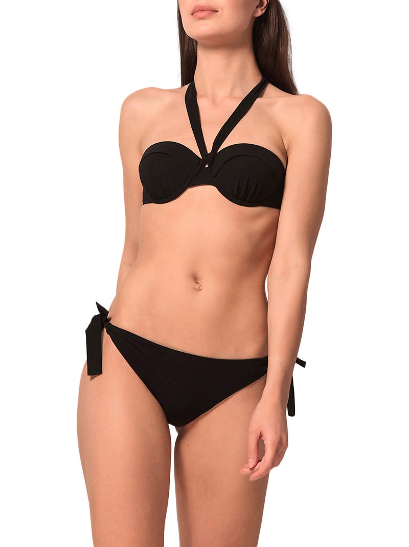 Haut maillot de bain bandeau préformé blue sense noir Noir - Kiabi