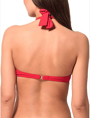 Haut maillot de bain bandeau préformé blue sense rouge