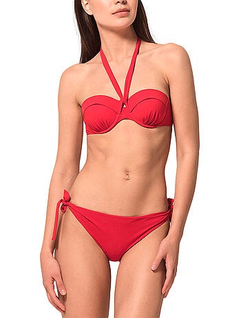 Haut maillot de bain bandeau préformé blue sense rouge