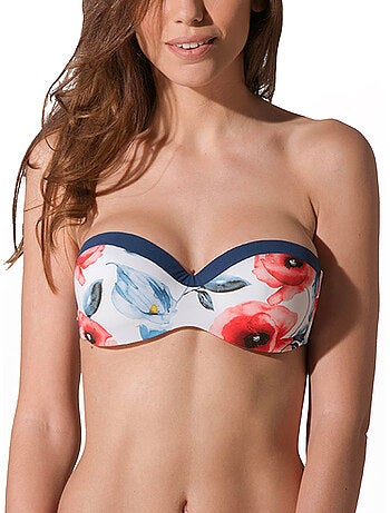 Haut maillot de bain bandeau préformé poppy