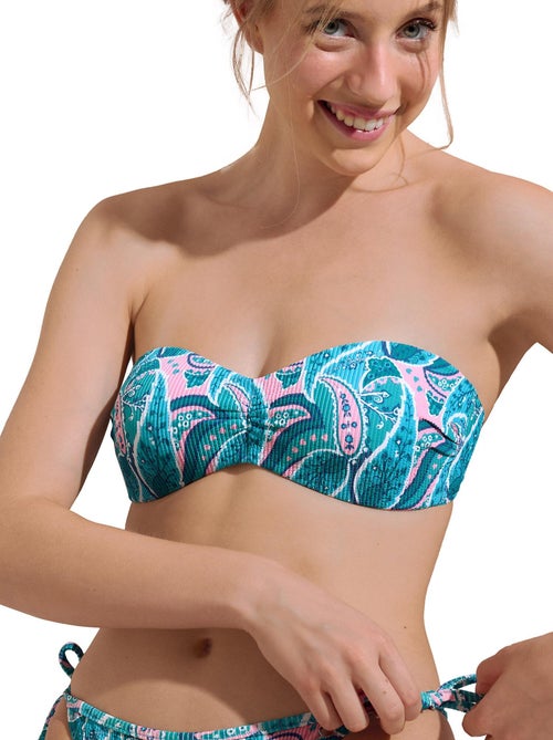 Haut maillot de bain bandeau préformé sans armatures kavala - Kiabi Haut maillot de bain bandeau préformé sans armatures kavala - Kiabi