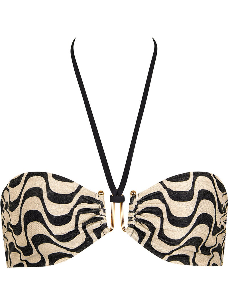 Haut maillot de bain bandeau sans armatures iceland Noir - Kiabi