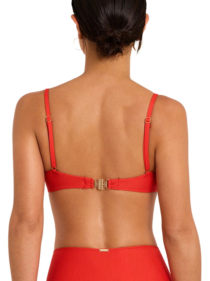 Haut maillot de bain bikini emboîtant solstice Orange corail - Kiabi
