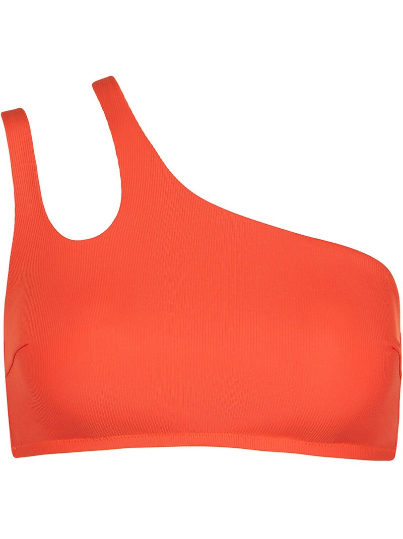Haut maillot de bain brassière asymétrique sans armatures normandie Orange - Kiabi