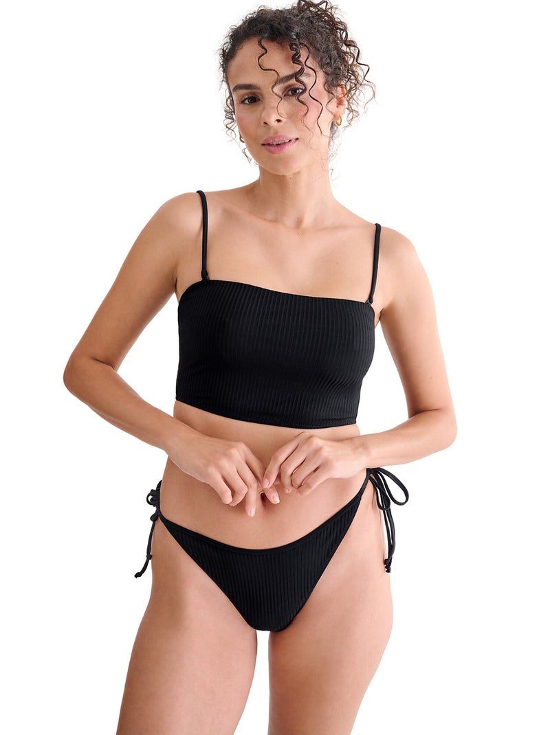 Haut maillot de bain bustier sans armatures florida Noir - Kiabi